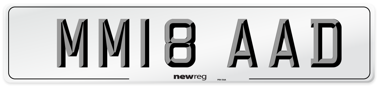 MM18 AAD Number Plate from New Reg